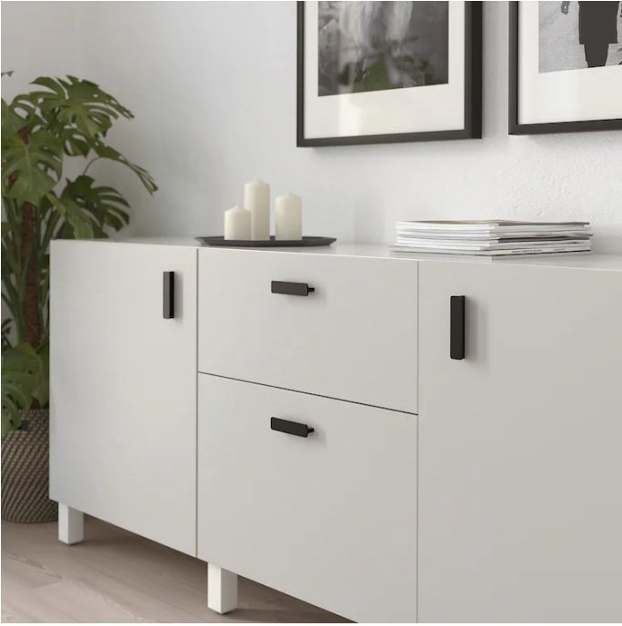Торцевая ручка IKEA ХАККОС 603.549.65, алюминий, 100 мм, черный купить,NaN