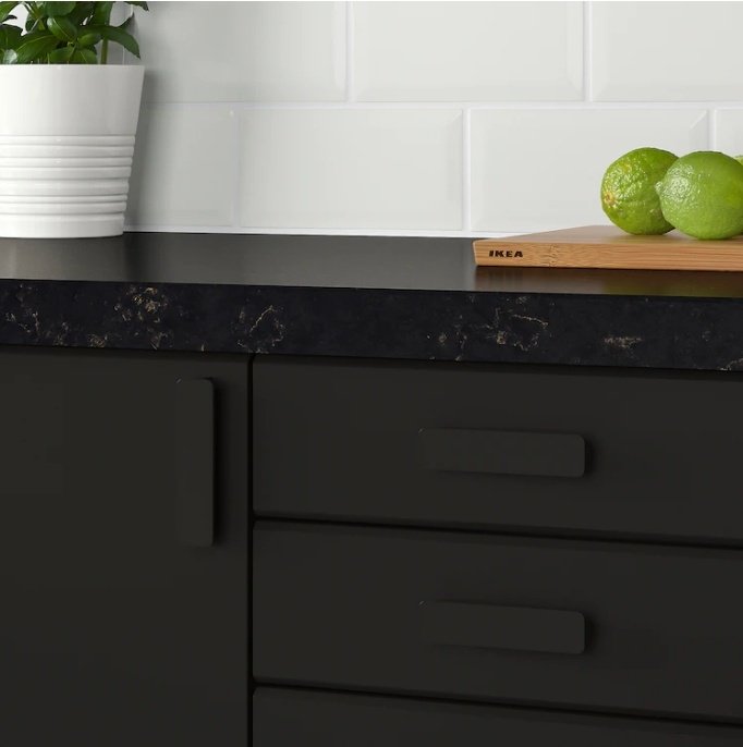 Торцевая ручка IKEA ХАККОС 603.549.65, алюминий, 100 мм, черный купить,NaN