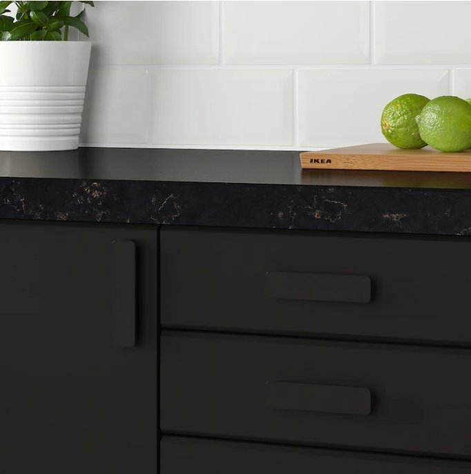 Торцевая ручка IKEA ХАККОС 603.549.65, алюминий, 100 мм, черный купить,NaN
