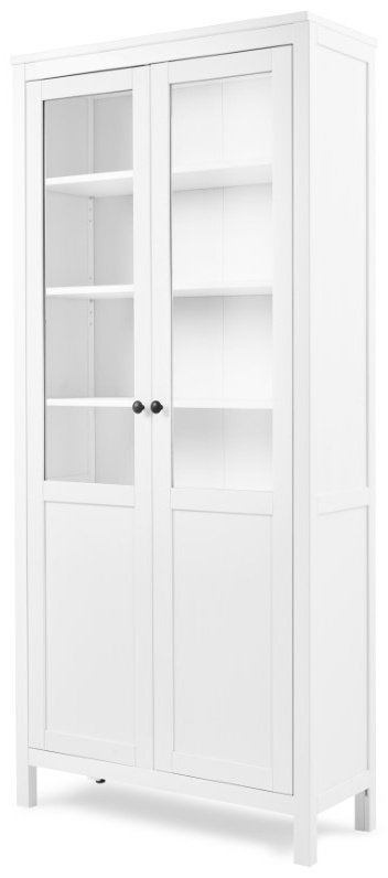 Шкаф-витрина напольный КЫМОР/ХЕМНЭС 30710303 198х90х37 см, белый купить,NaN