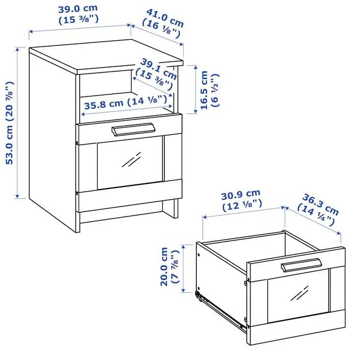 Тумба IKEA Бримнэс, 39x53x41 см, белый купить,NaN