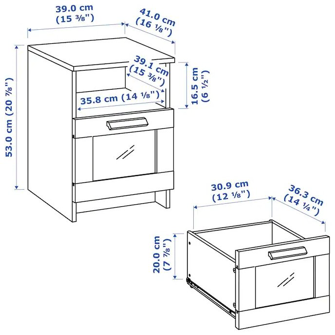 Тумба IKEA Бримнэс, 39x53x41 см, белый купить,NaN