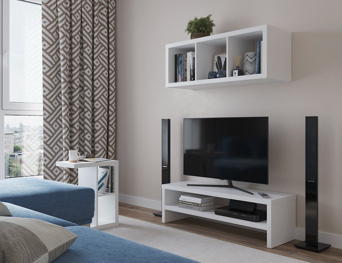 ТВ-тумба напольная Enkel 47300142 , 38x120x37 см, белый купить,NaN