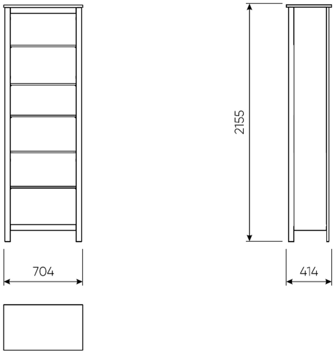 САГА Стеллаж напольный , 70x41x215 см, белый купить,NaN
