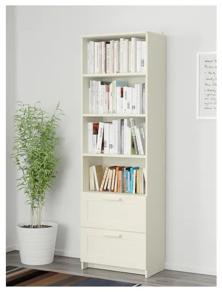 Стеллаж напольный IKEA Brimnes 90383339, 60x33x190 см, белый купить,NaN