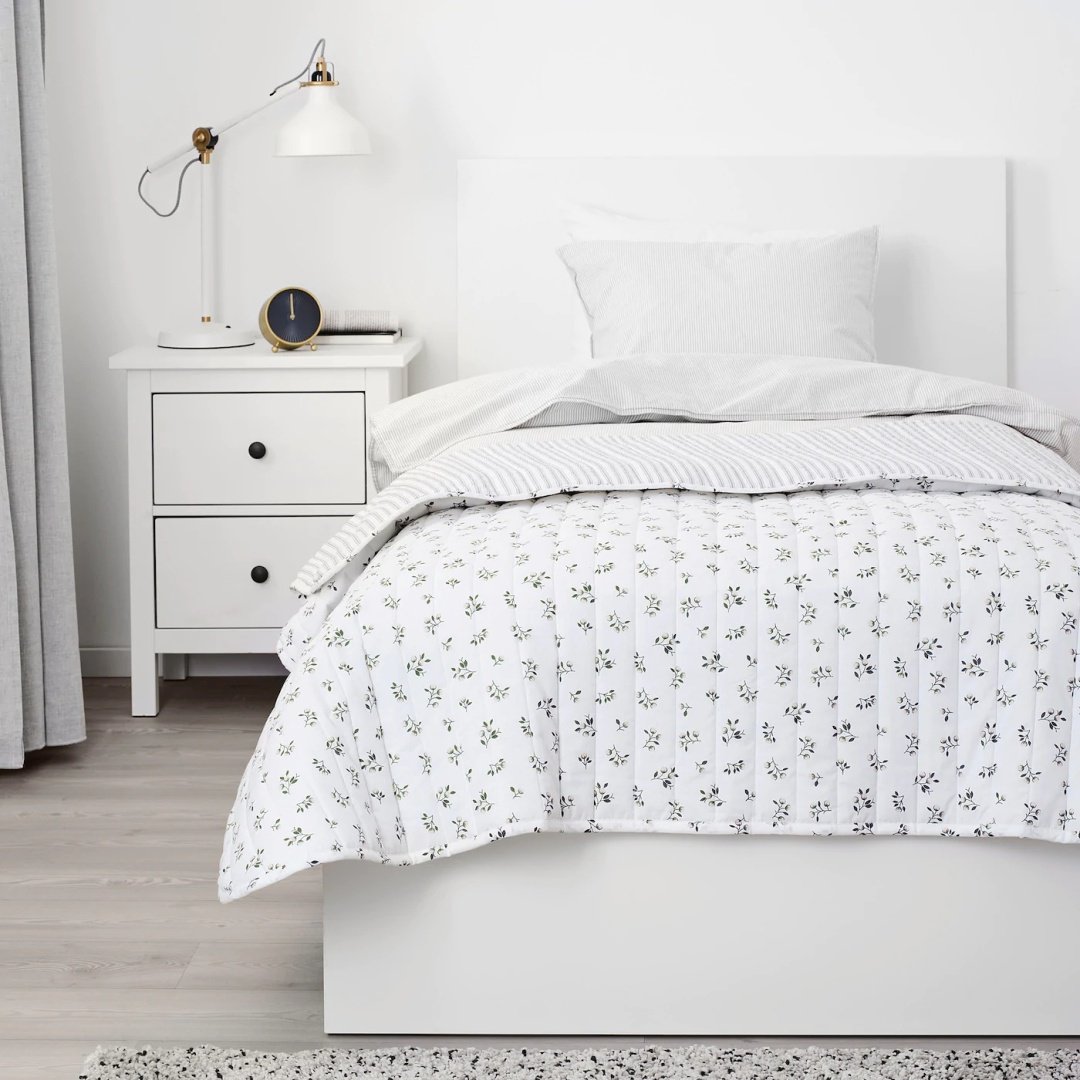 Покрывало IKEA САНДЛУПИН 180х250 см, хлопок, полиэстер, белый