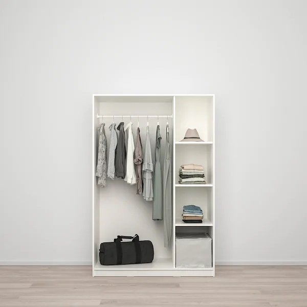 Распашной шкаф IKEA Клеппстад 404.417.61, 117x176х55 см, белый купить,NaN