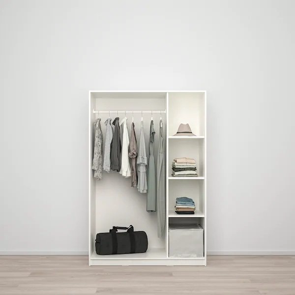 Распашной шкаф IKEA Клеппстад 404.417.61, 117x176х55 см, белый купить,NaN