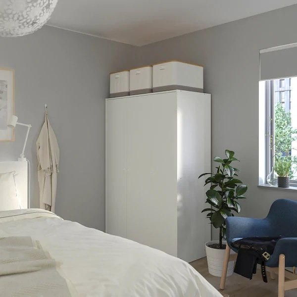Распашной шкаф IKEA Клеппстад 404.417.61, 117x176х55 см, белый купить,NaN