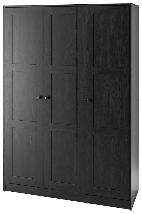 Распашной шкаф IKEA Раккестад 80453766, 117x176х55 см, черный купить,NaN