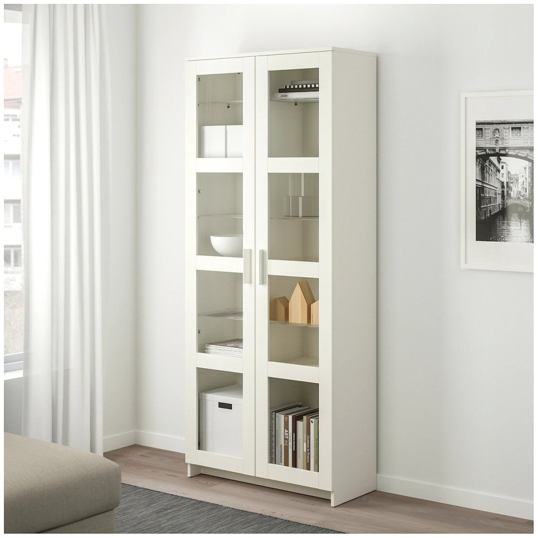 Шкаф-витрина IKEA Бримнэс напольный 190х80х35 см купить,NaN