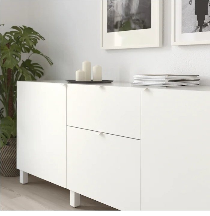 Ручка-раковина IKEA Бильсбру 10355774, алюминий, 40 мм, белый купить,NaN