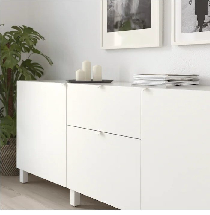 Ручка-раковина IKEA Бильсбру 10355774, алюминий, 40 мм, белый купить,NaN