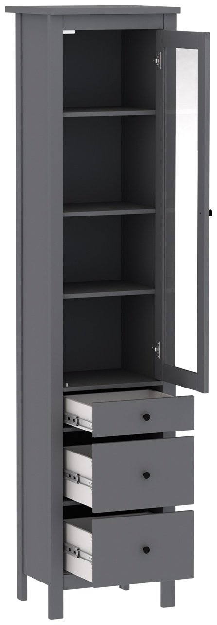 Шкаф-витрина напольный САГА 215х50х41 см купить,NaN