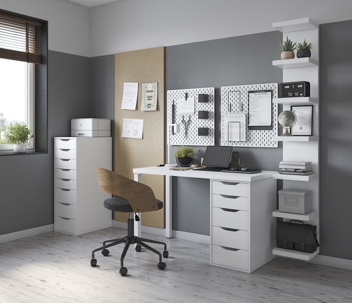 Комод INGAR, 53x36x102 см, белый купить,NaN
