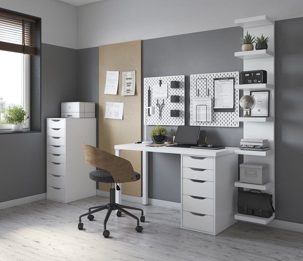 Комод INGAR, 53x36x102 см, белый купить,NaN