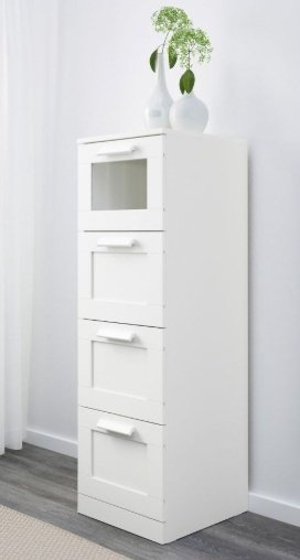 Комод BRIMNES, 39x46x124 см, белый купить,NaN