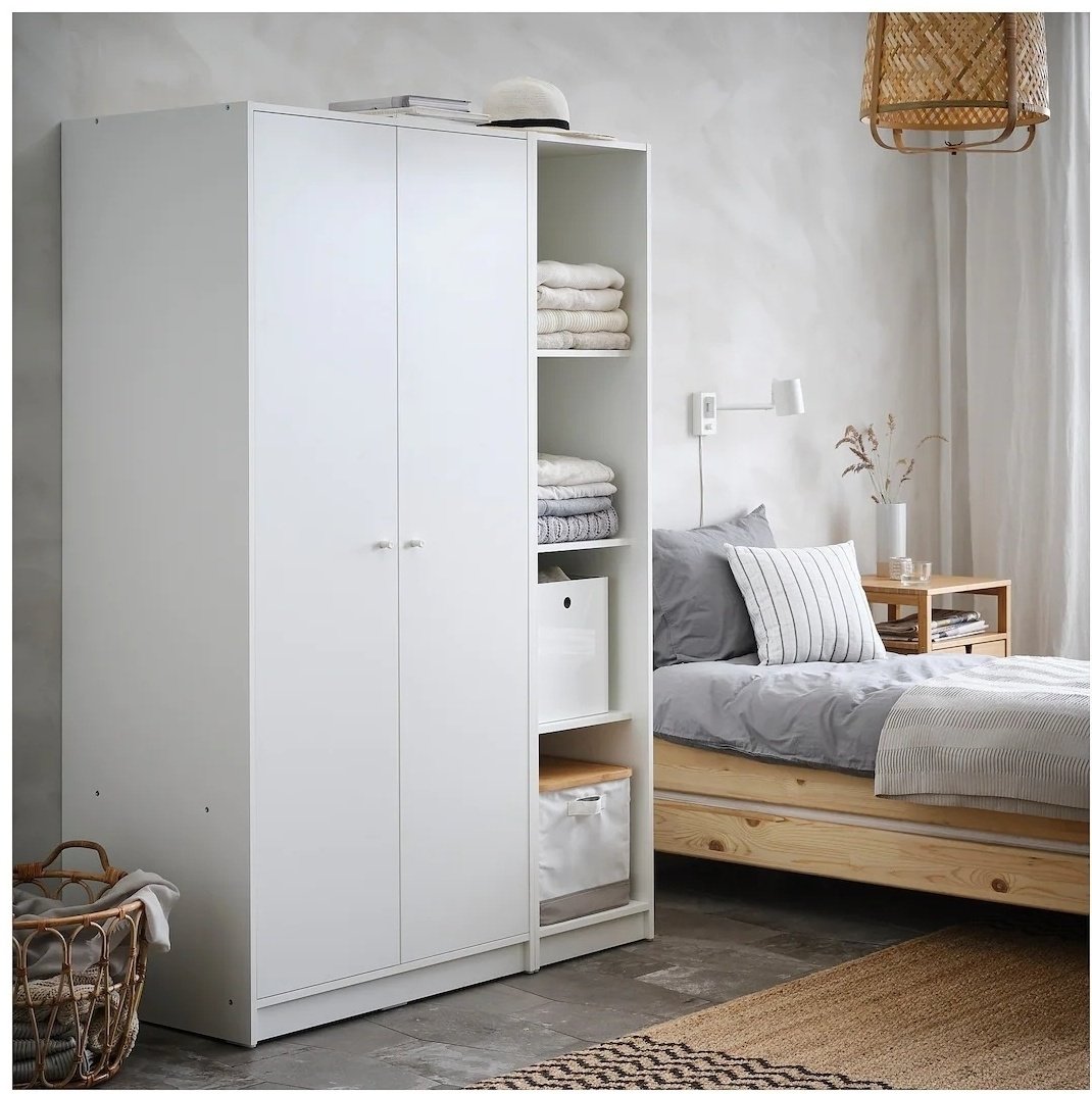 Распашной шкаф KLEPPSTAD КЛЕППСТАД, 79x176х55 см, белый купить,NaN