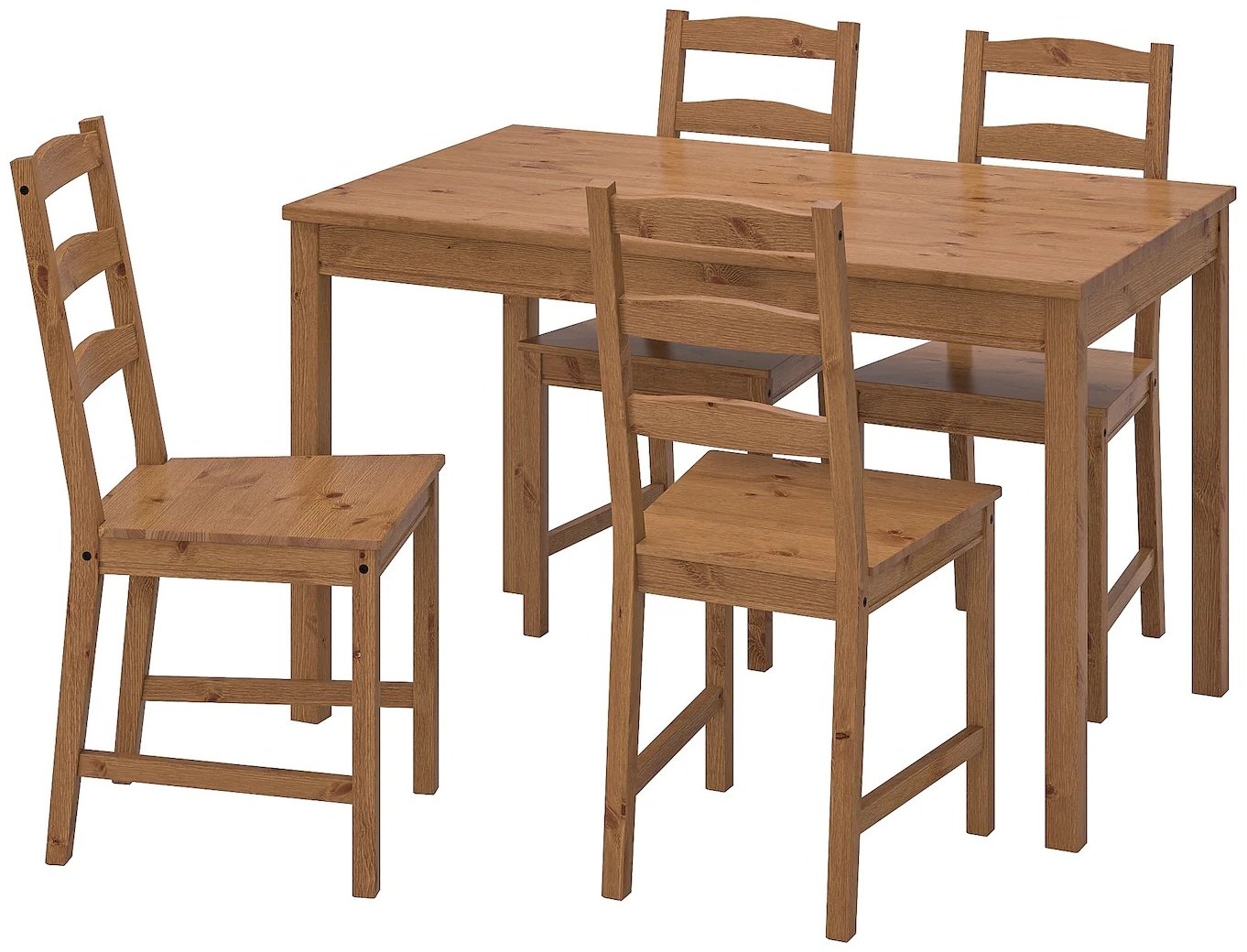 Комплект IKEA Йокмокк, стол 118х74 см + 4 стула, коричневый купить,NaN