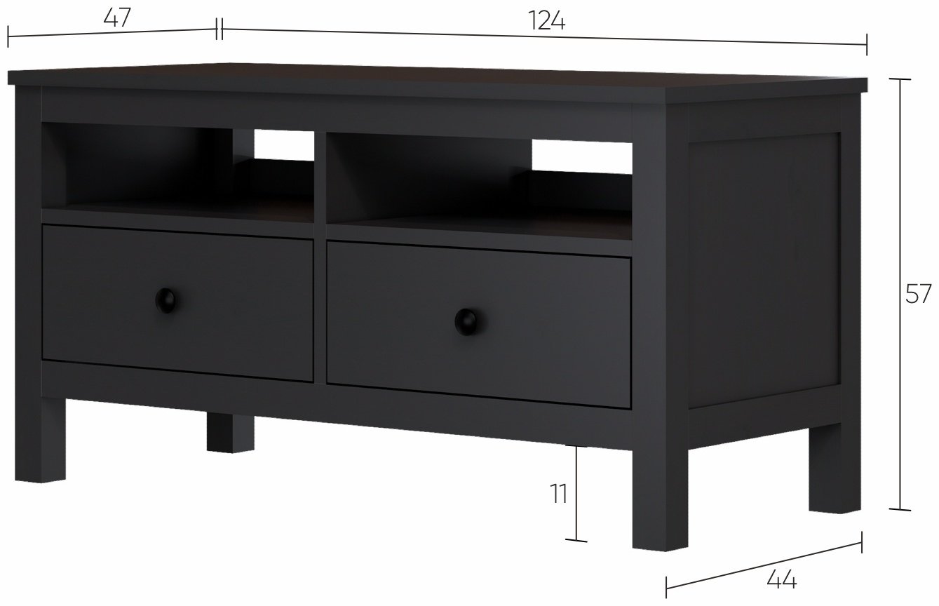 ТВ-тумба напольная КЫМОР/ХЕМНЭС, 124x57x47 см, черный купить,NaN