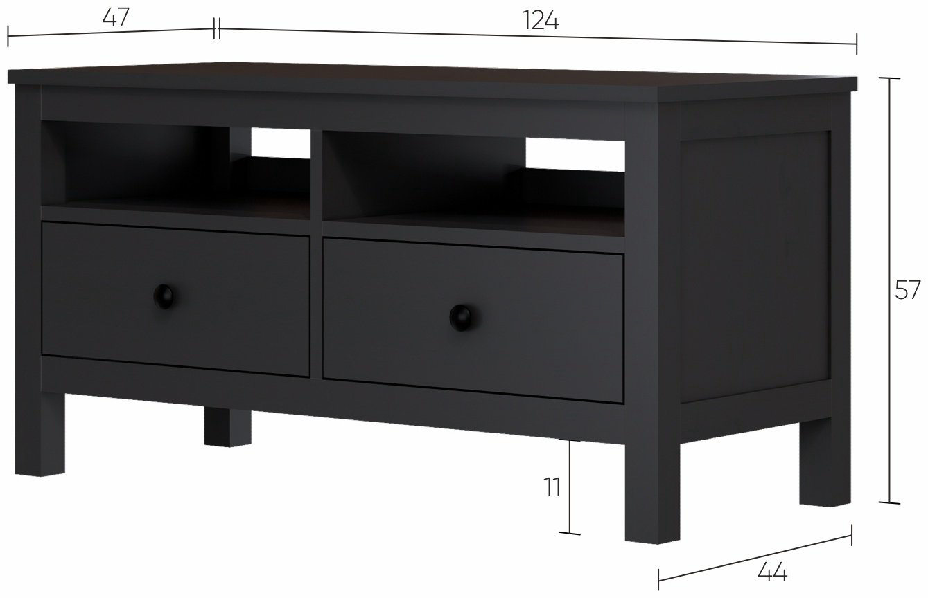 ТВ-тумба напольная КЫМОР/ХЕМНЭС, 124x57x47 см, черный купить,NaN