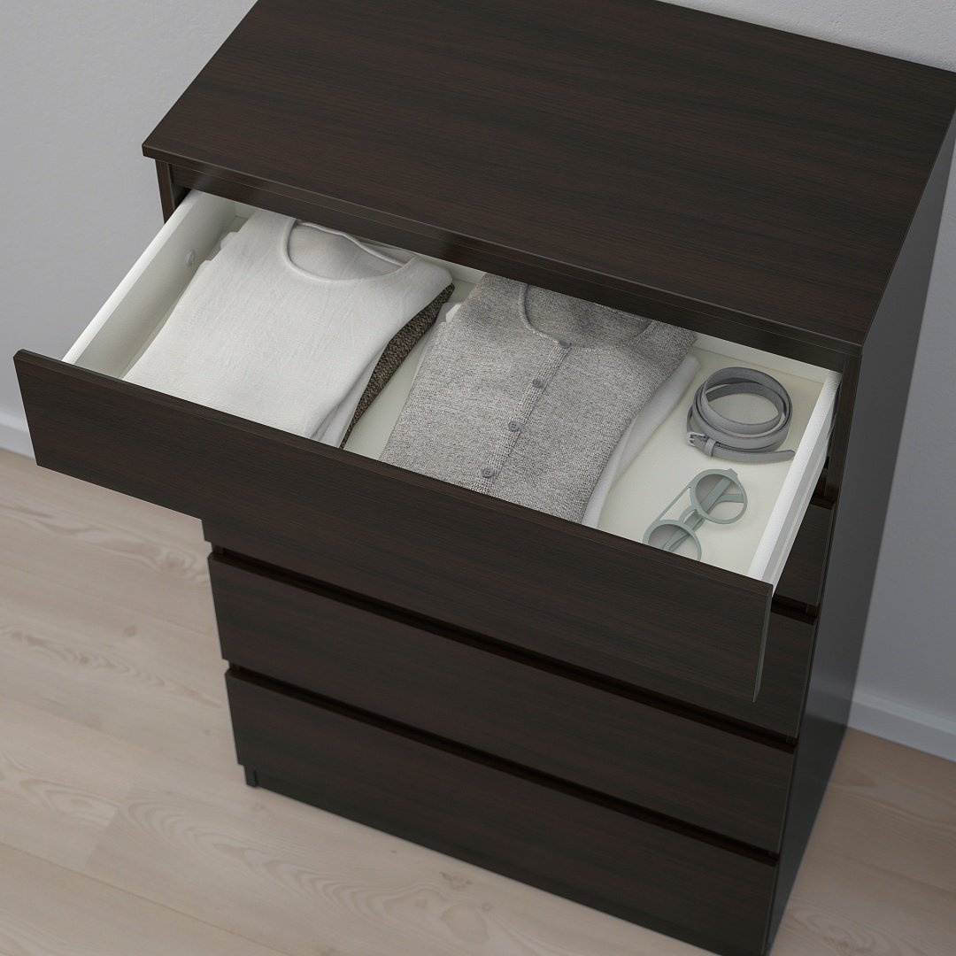 Комод IKEA Куллен, 70x40x112 см, черный купить,NaN