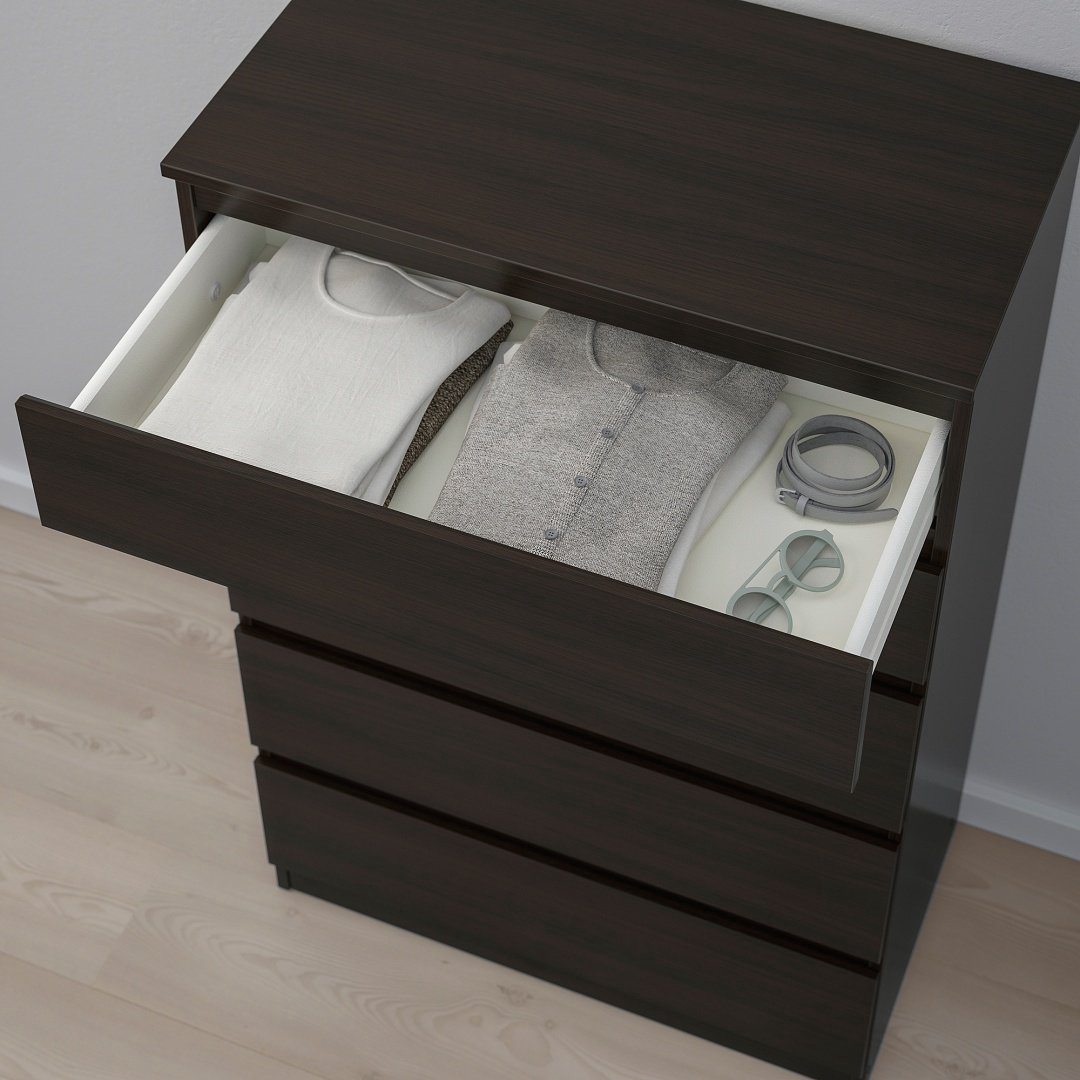 Комод IKEA Куллен, 70x40x112 см, черный купить,NaN
