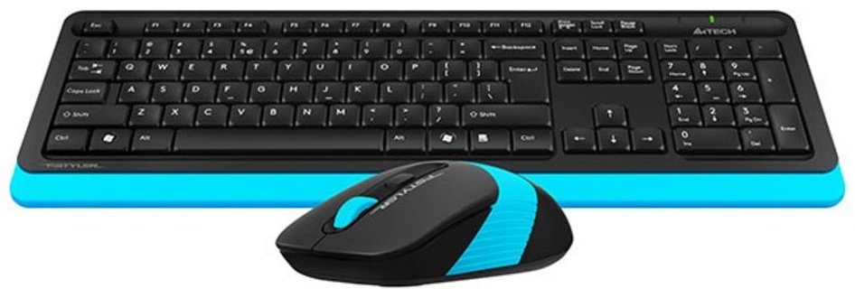 Клавиатура A4Tech FG-1010-BLUE черный-синий + мышь купить,NaN