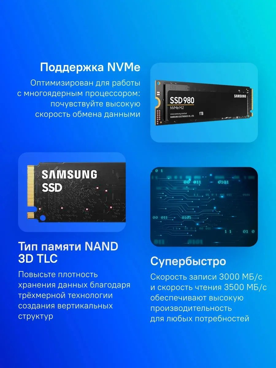 SSD Samsung 980 MZ-V8V1T0BW 1000 Гб купить,NaN