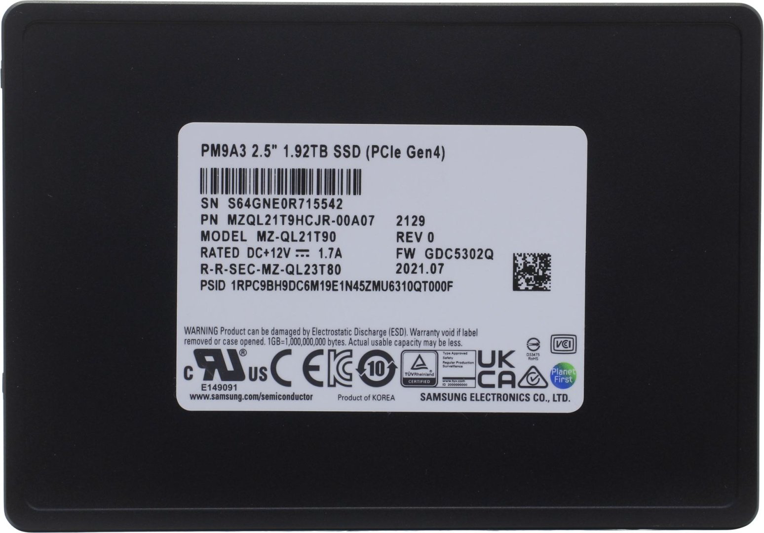 SSD Samsung MZQL21T9HCJR-00A07 1920 ГБ купить,NaN