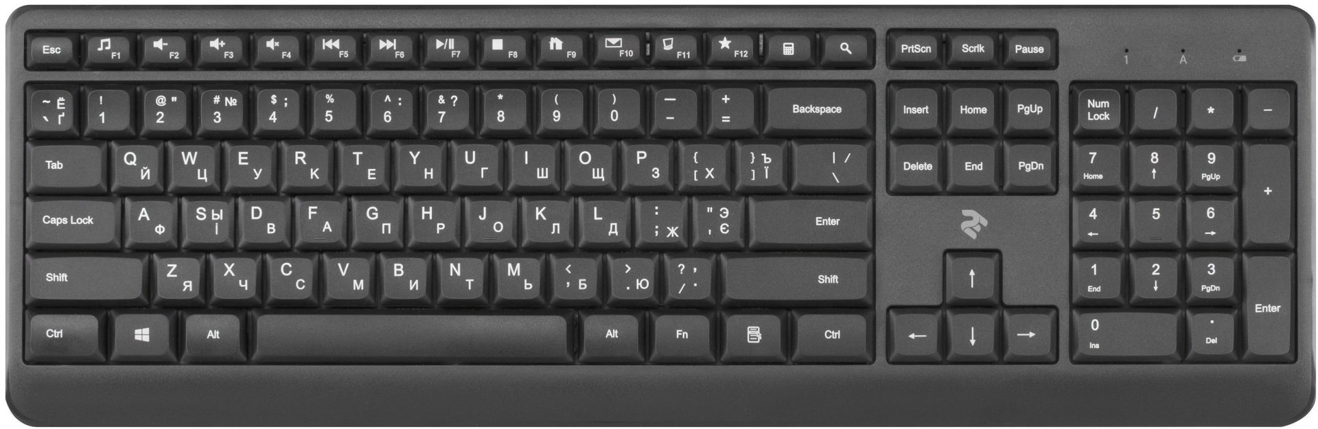 Клавиатура 2Е KS220 WL 2E-KS220WB черный купить,NaN
