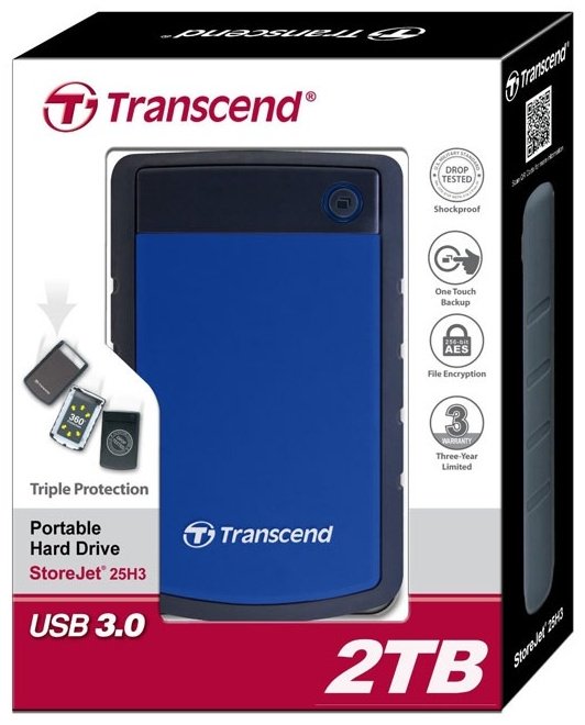 Внешний накопитель Transcend TS2TSJ25H3B 2000 Гб