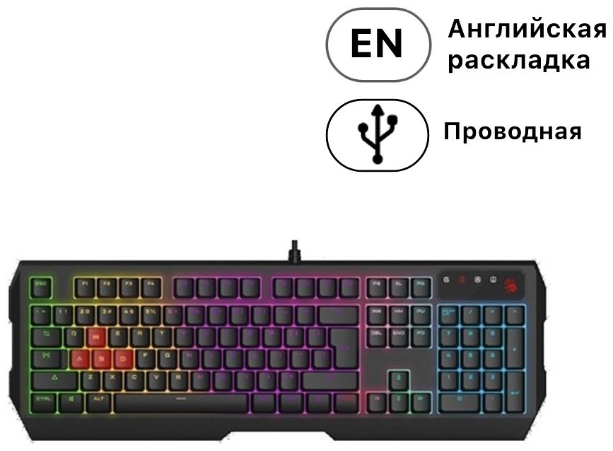 Клавиатура A4Tech Bloody B140N Black