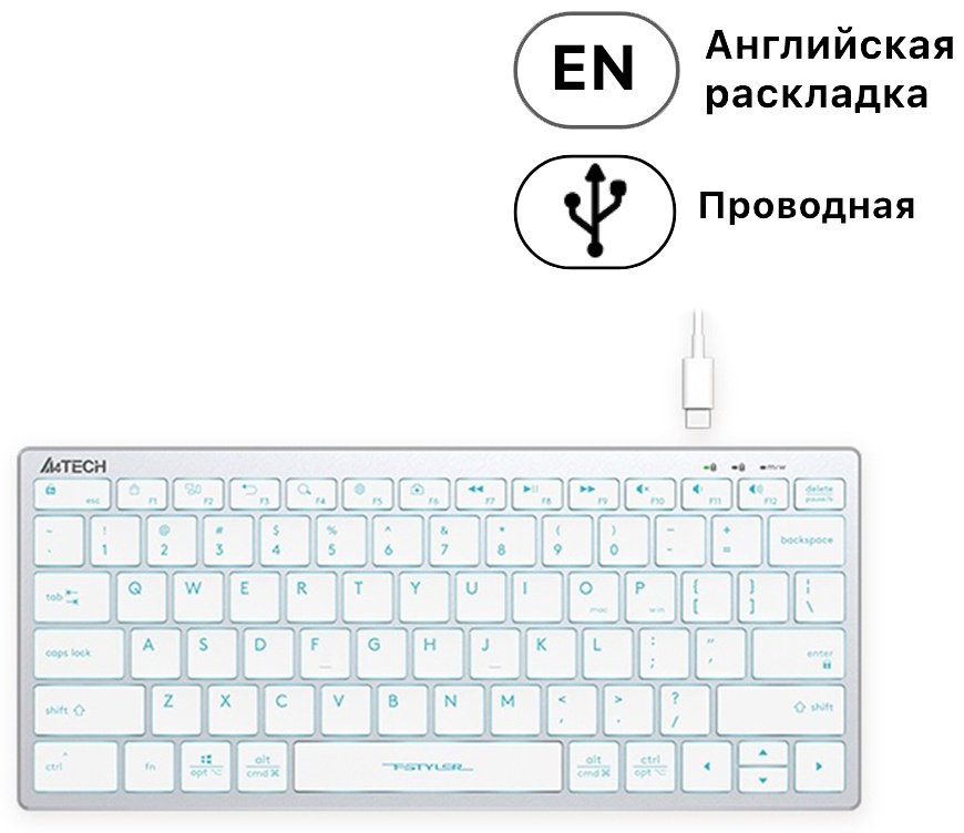 Клавиатура A4Tech FX61 белый