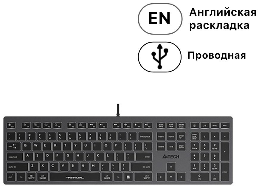 Клавиатура A4Tech FX60H черный купить,NaN