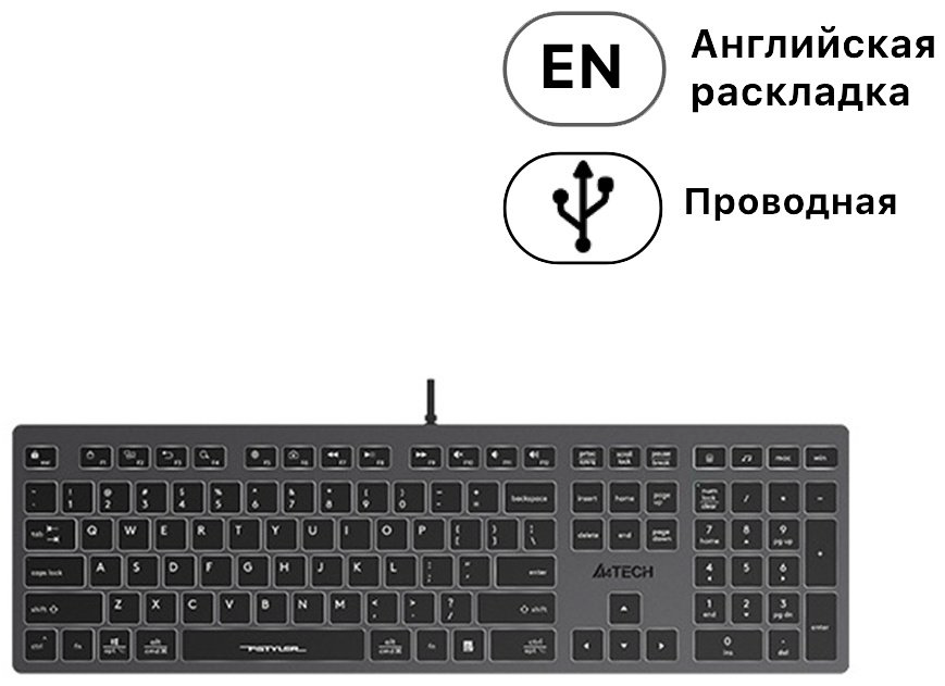 Клавиатура A4Tech FX60H черный купить,NaN