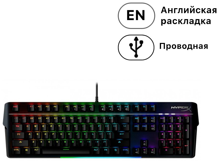 Клавиатура HyperX Alloy MKW100 4P5E1AX черный купить,47990