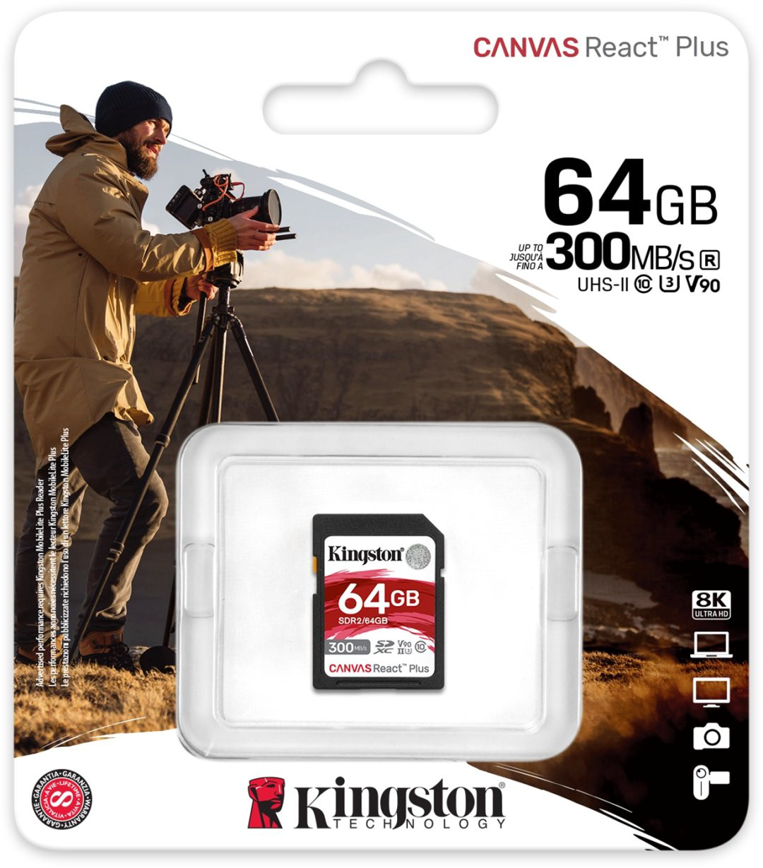 Карта памяти Kingston Canvas React Plus SDR2/64 64 Гб купить,NaN