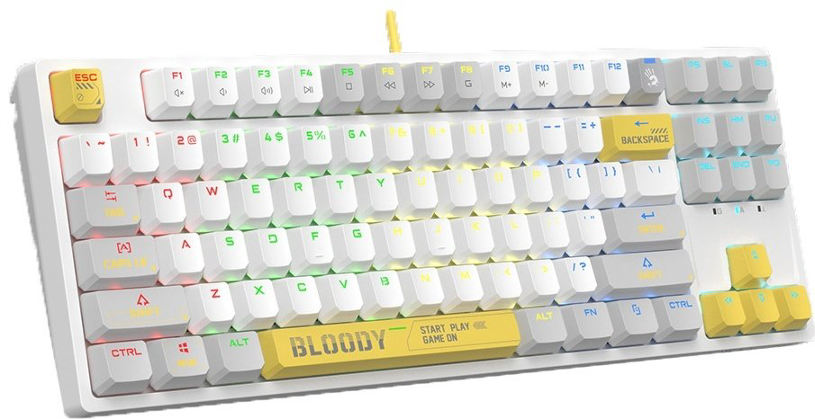 Клавиатура Bloody S87 WHITE белый купить,25155