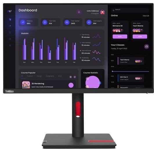 Монитор 23.8" Lenovo 63CFMATXEU черный купить,NaN