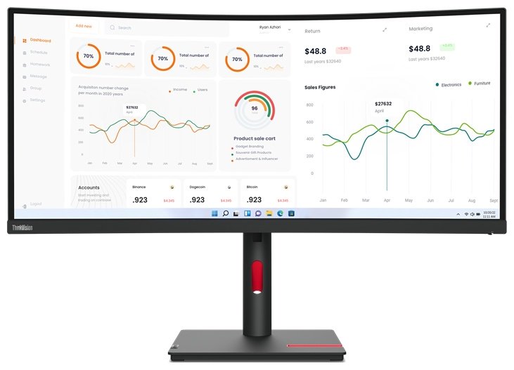 Монитор 34" Lenovo 63D4GAT1EU черный купить,NaN