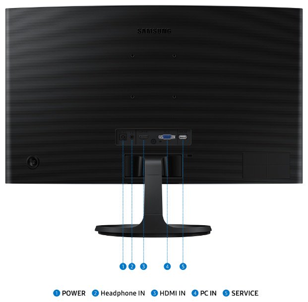 Монитор 24" Samsung LS24D364GAIXCI черный