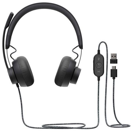 Наушники Logitech Logitech Zone Wired Teams черный черный купить,NaN