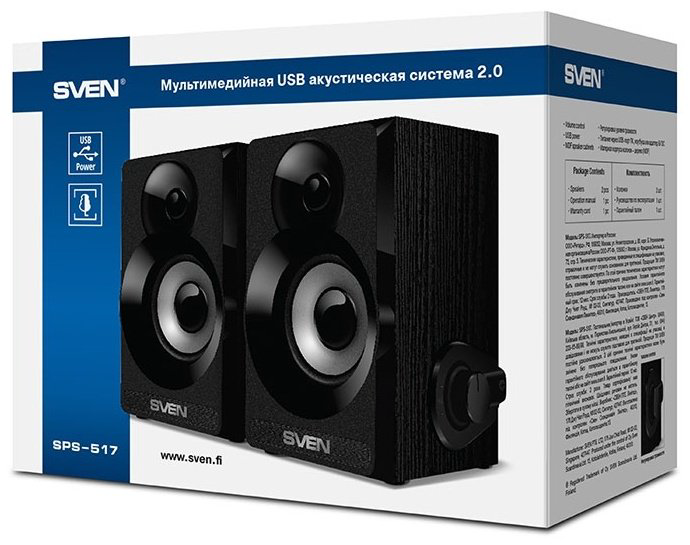 Компьютерные колонки SVEN SPS-517 черный купить,NaN
