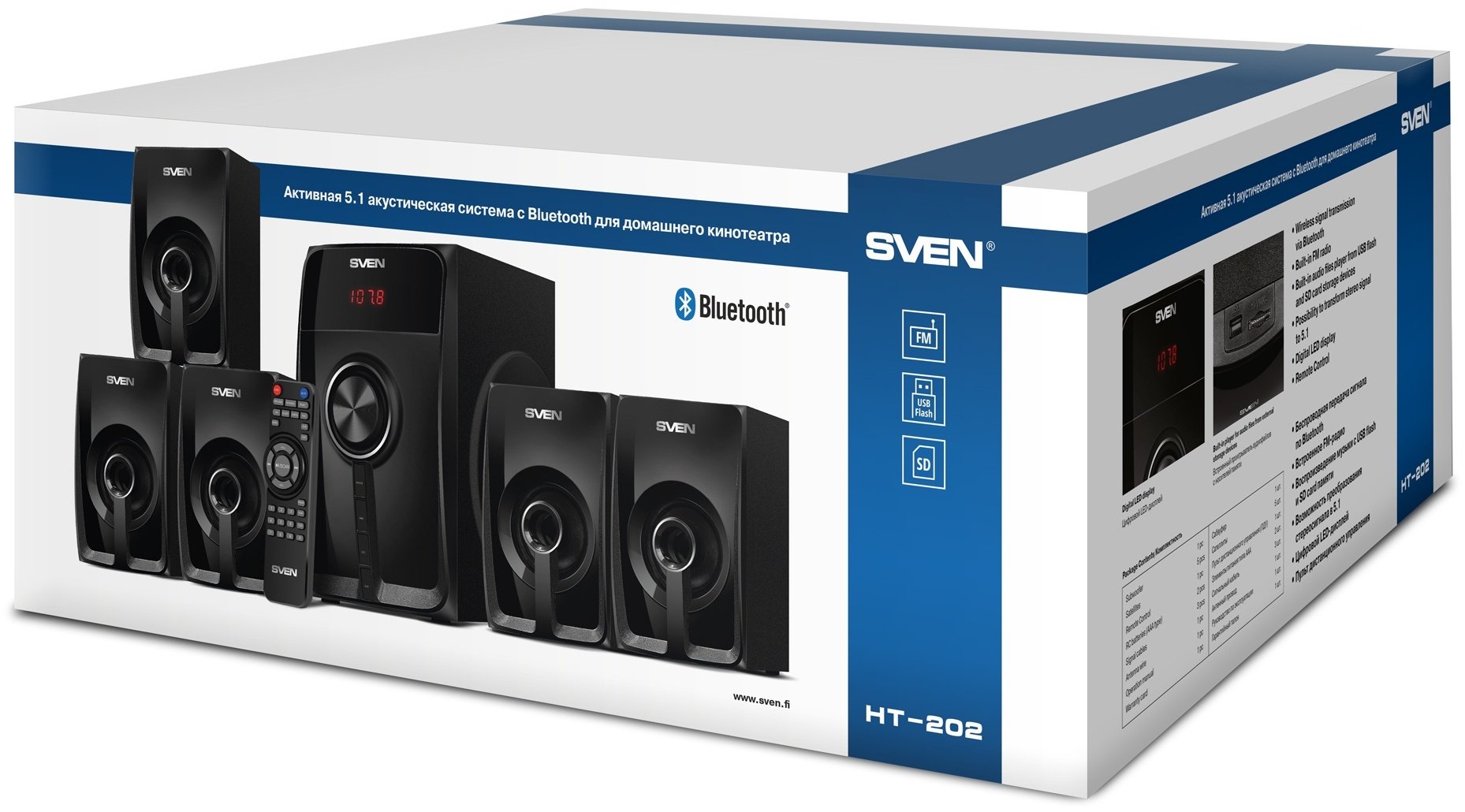 Акустическая система SVEN HT-202 черный купить,NaN