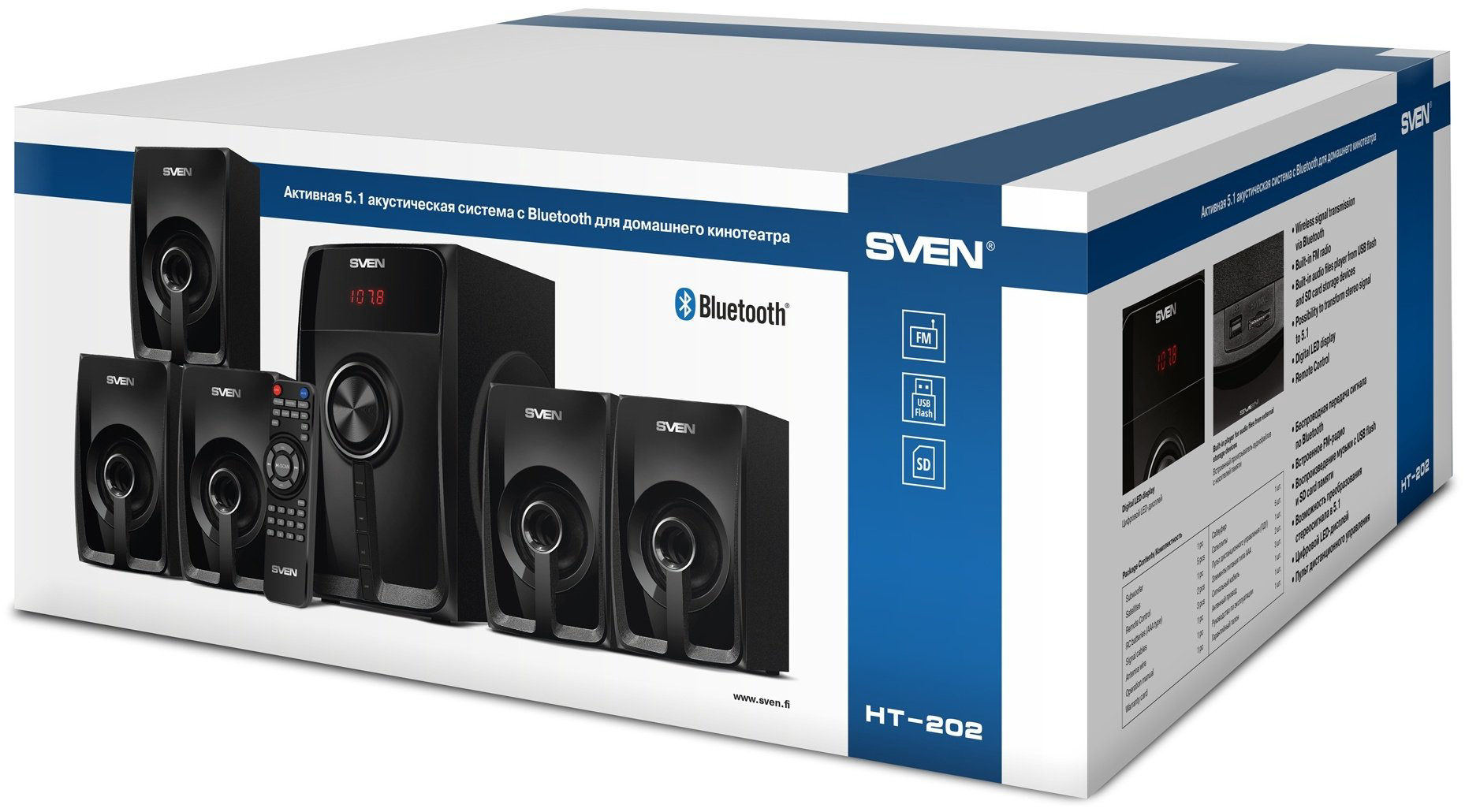 Акустическая система SVEN HT-202 черный купить,NaN