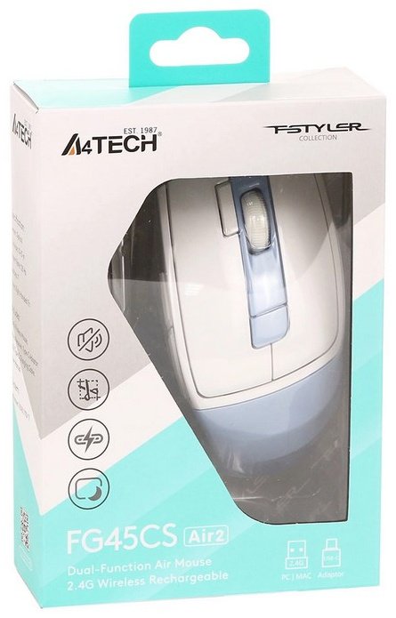 Мышь A4Tech FG45CS Air2 голубой