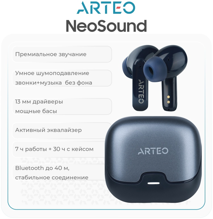 Наушники Arteo NeoSound PRO Blue купить,NaN