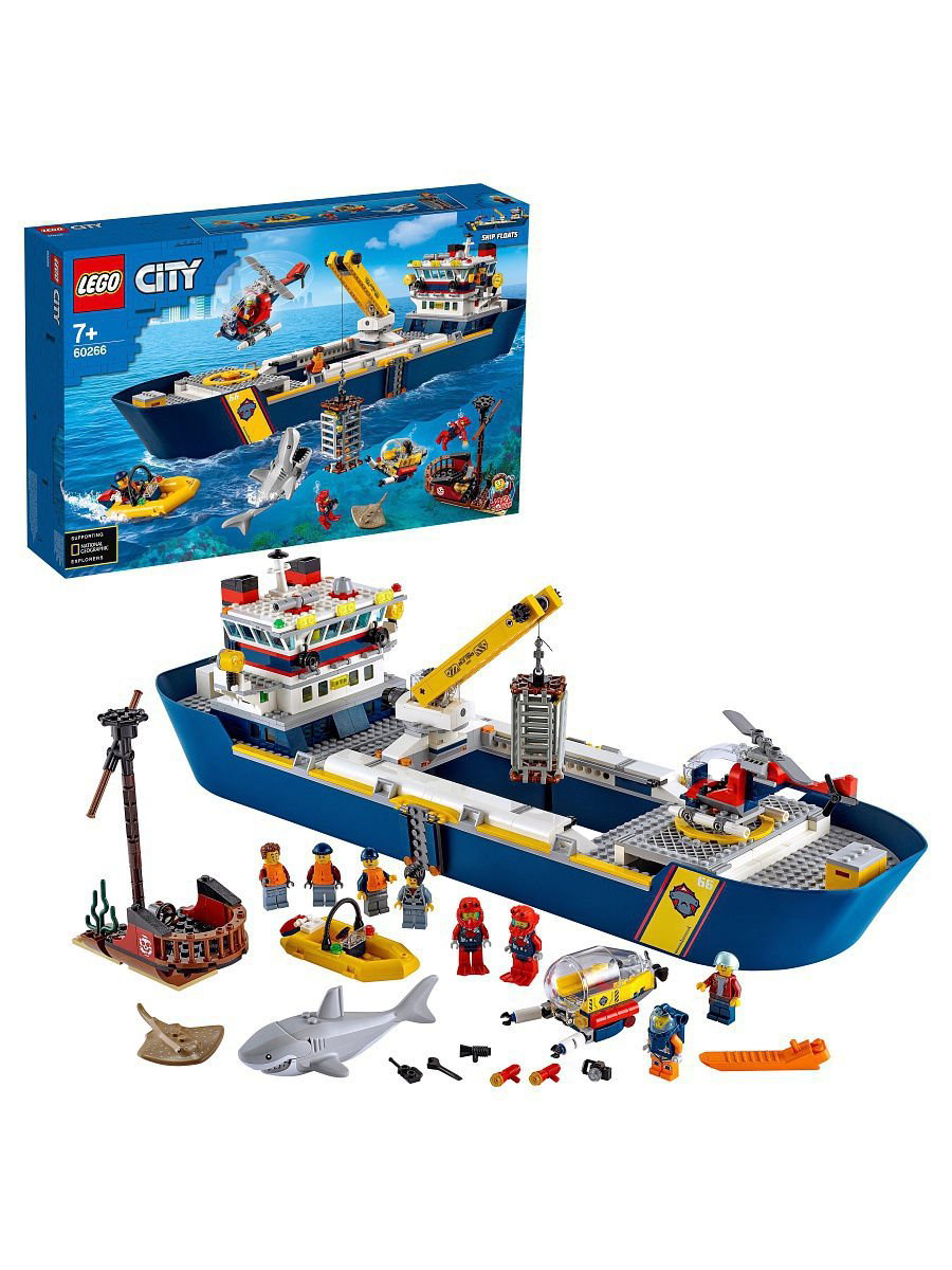Конструктор Lego Океан исследовательское судно City 60266 купить,NaN