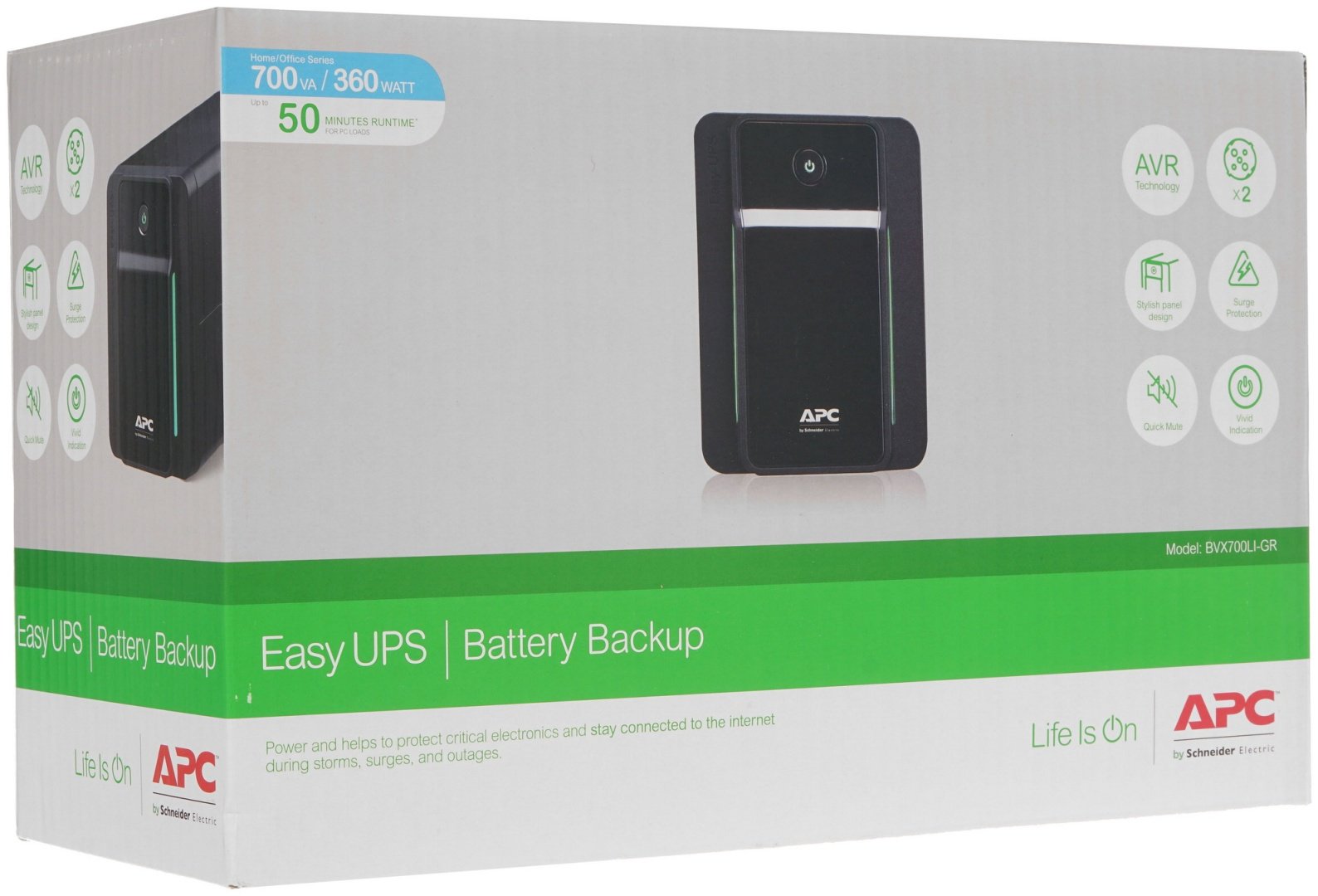 Источник бесперебойного питания APC by Schneider Electric BVX700LI-GR - ForteMarket Источник бесперебойного питания APC by Schneider Electric BVX700LI-GR купить,59046